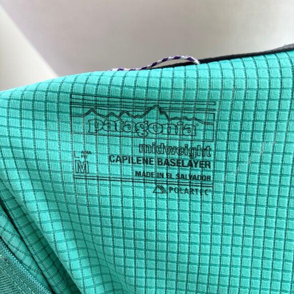 Patagonia Midweight Capilene Baselayer Medium Green Gray Long Sleeve Athletic - Picture 6 of 7